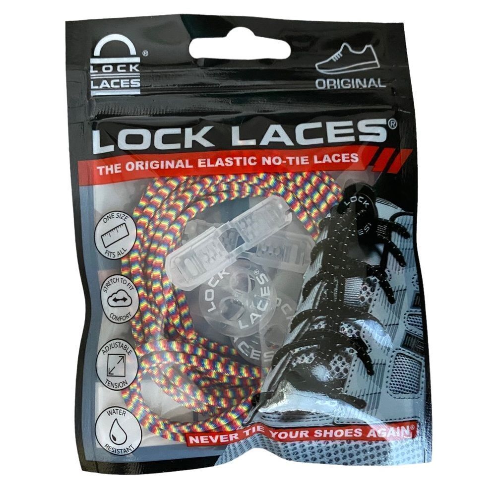 Lock Laces No Tie Rainbow Elastic Shoelaces